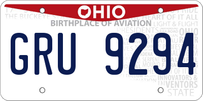 OH license plate GRU9294