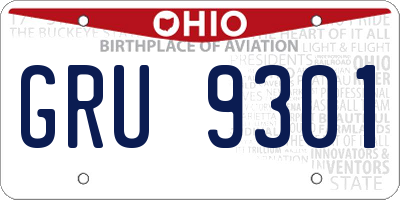 OH license plate GRU9301