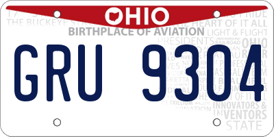OH license plate GRU9304