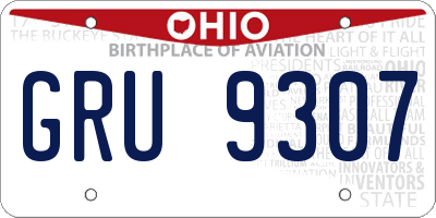 OH license plate GRU9307
