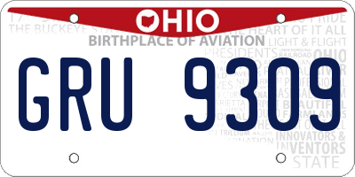 OH license plate GRU9309