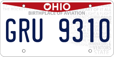 OH license plate GRU9310