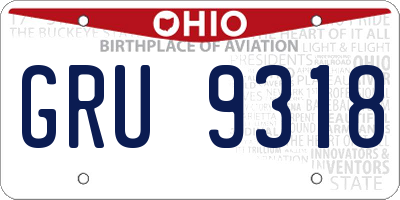 OH license plate GRU9318