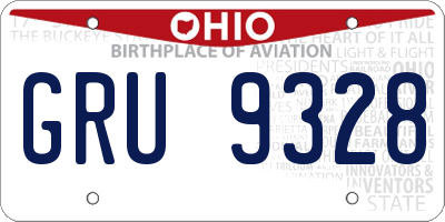 OH license plate GRU9328