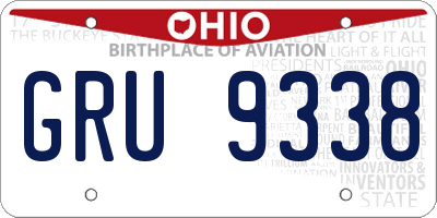 OH license plate GRU9338