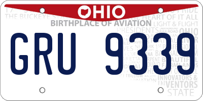 OH license plate GRU9339
