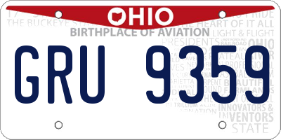 OH license plate GRU9359