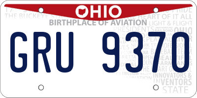 OH license plate GRU9370
