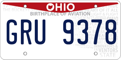 OH license plate GRU9378