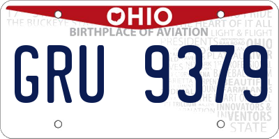 OH license plate GRU9379