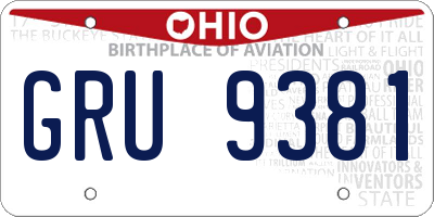 OH license plate GRU9381