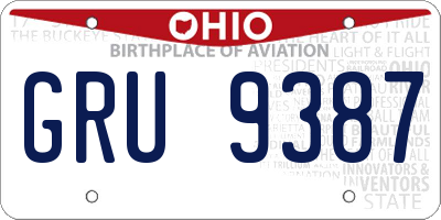 OH license plate GRU9387