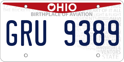 OH license plate GRU9389