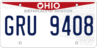 OH license plate GRU9408