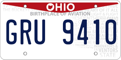 OH license plate GRU9410