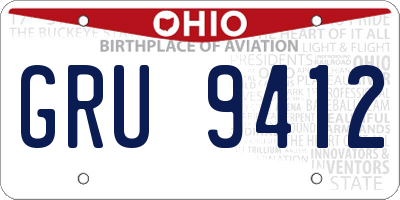 OH license plate GRU9412