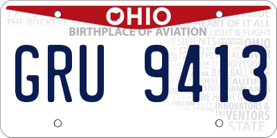 OH license plate GRU9413