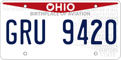 OH license plate GRU9420