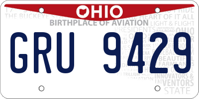 OH license plate GRU9429