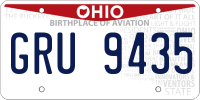 OH license plate GRU9435