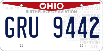OH license plate GRU9442