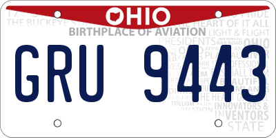 OH license plate GRU9443