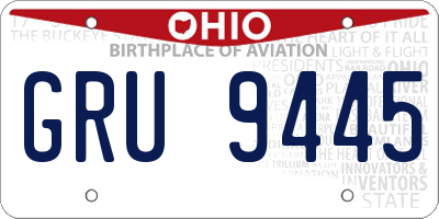 OH license plate GRU9445