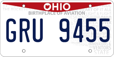 OH license plate GRU9455