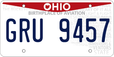 OH license plate GRU9457
