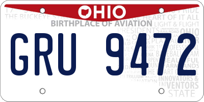 OH license plate GRU9472