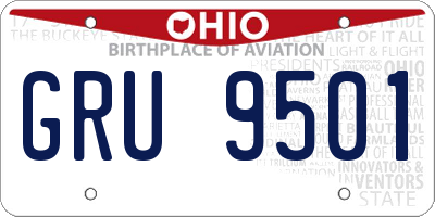 OH license plate GRU9501