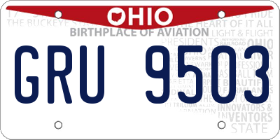 OH license plate GRU9503