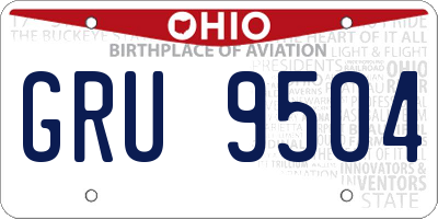 OH license plate GRU9504