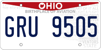 OH license plate GRU9505