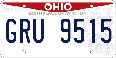 OH license plate GRU9515