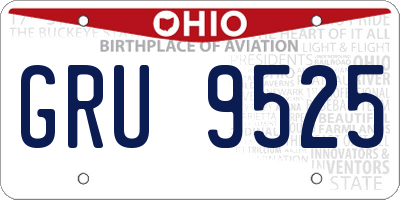 OH license plate GRU9525