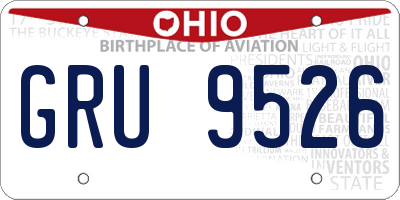 OH license plate GRU9526