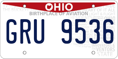 OH license plate GRU9536