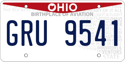OH license plate GRU9541