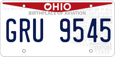 OH license plate GRU9545
