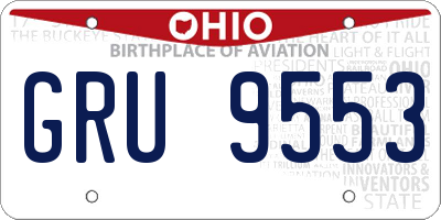 OH license plate GRU9553