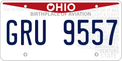 OH license plate GRU9557