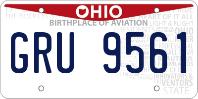 OH license plate GRU9561