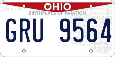 OH license plate GRU9564