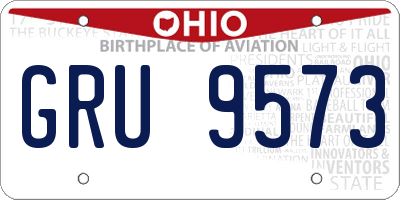 OH license plate GRU9573