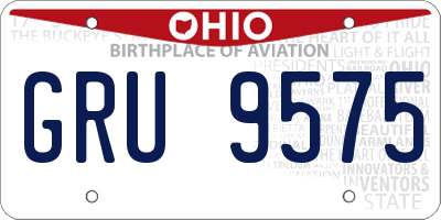 OH license plate GRU9575
