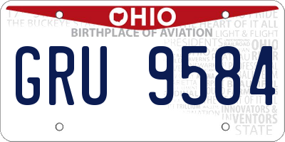 OH license plate GRU9584