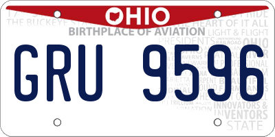 OH license plate GRU9596