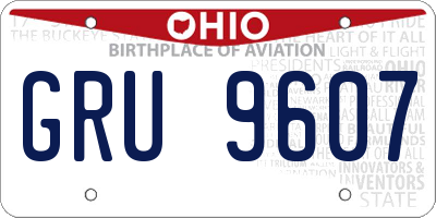 OH license plate GRU9607