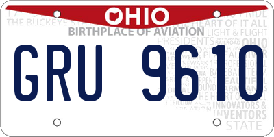 OH license plate GRU9610